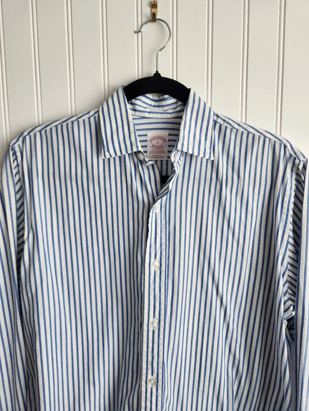 Brooks Brothers Blue Striped Cotton Button-Down Shirt